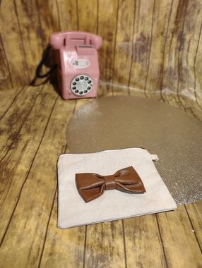 Tassel & Thread Beige Canvas Pouch - Cream